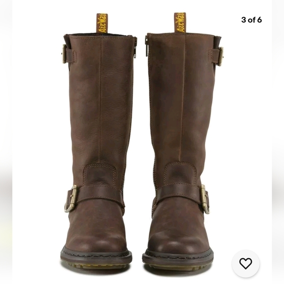 Dr Martens Brief On Boots Robin Dark Brown 14794201 Classic Doc Tall 9 - Picture 3 of 11